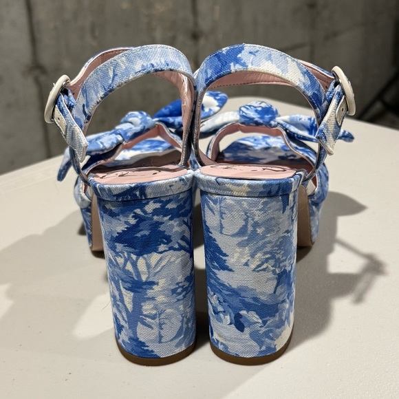 Ted Baker NWOB Size 8.5 Ivory Floral Hemmina Platform Bow Heels Wedding Party - Picture 4 of 10